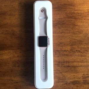38mm Apple Watch Rose Gold with Pink Sports Band
